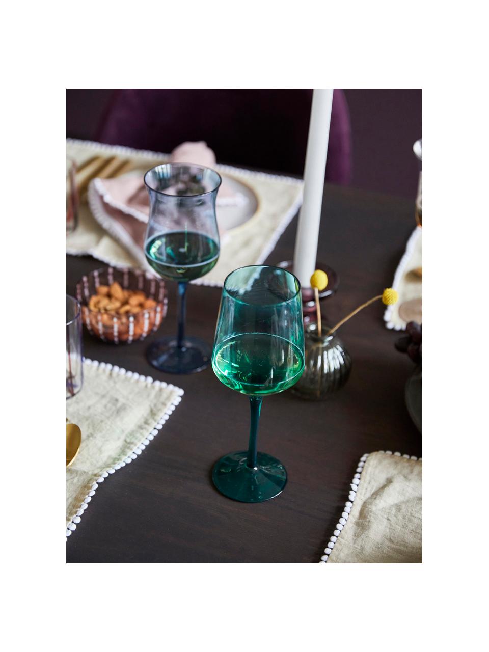 Verres à vin soufflés bouche Diseguale, 6 élém., Verre, soufflé bouche, Multicolore, transparent, Ø 7 x haut. 24 cm, 250 ml