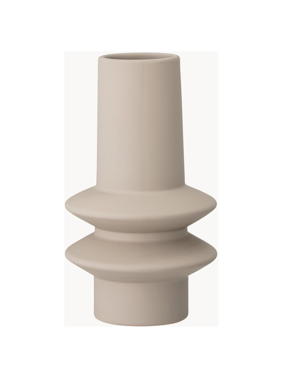 Petit vase design en grès Isold, haut. 22 cm, Grès cérame, Beige clair, Ø 13 x haut. 22 cm