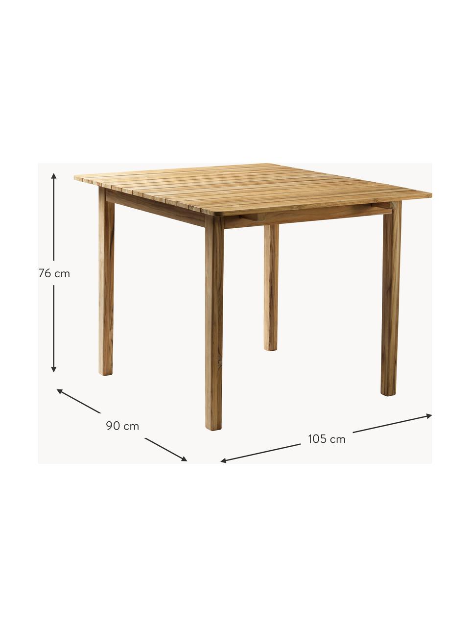 Mesa para exteriores de madera de teca Sammen, tamaños diferentes, Madera de teca con certificado FSC, Madera de teca, An 105 x F 90 cm