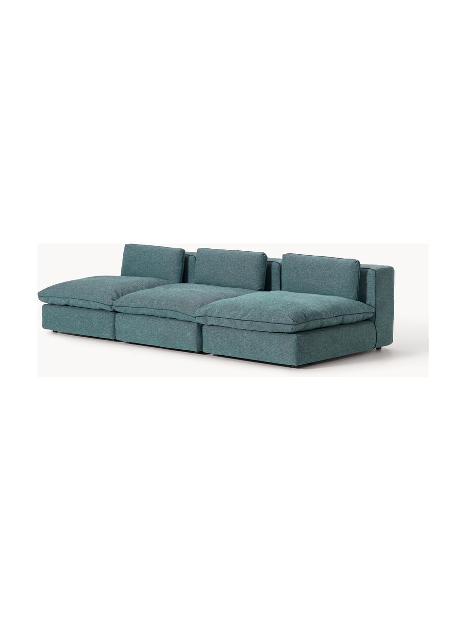 Modulares XL-Sofa Felix (3-Sitzer), Bezug: 100 % Polyester Der strap, Gestell: Massives Kiefern- und Fic, Webstoff Türkisgrün, B 300 x T 140 cm