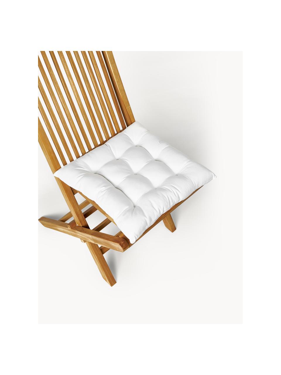 Cojines de asiento Ava, 2 uds., Funda: 100% algodón, Blanco, An 40 x L 40 cm