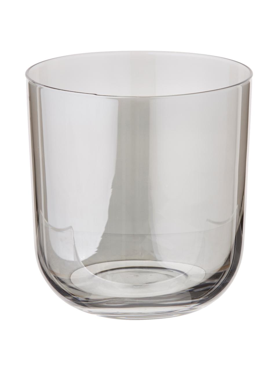 Handbemalte Wassergläser Polka in Braun- und Grautönen, 4er-Set, Glas, Gelb, Kastanienbraun, Grau, Braun, Ø 9 x H 9 cm, 420 ml