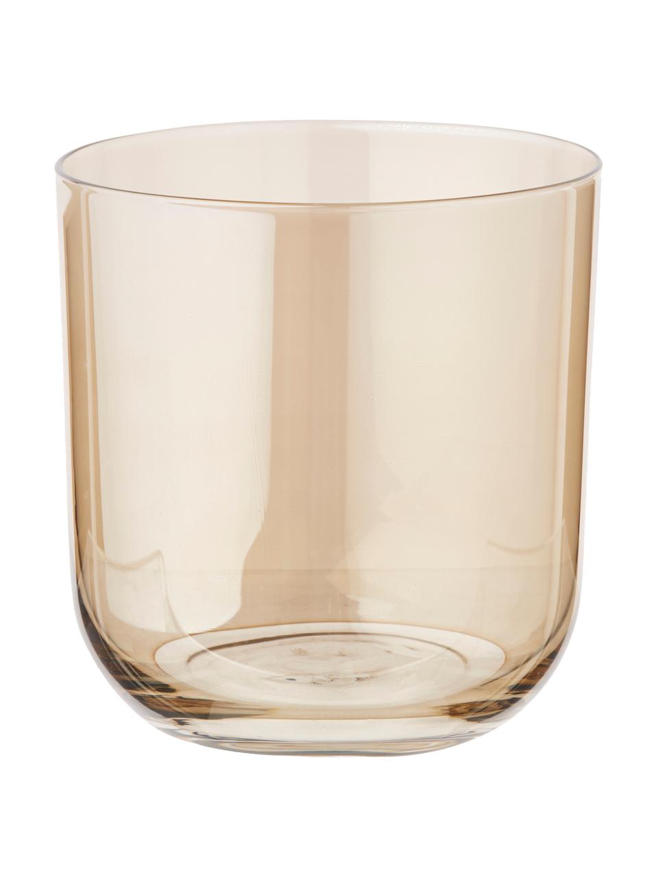 Komplet kolorowych szklanek do wody Polka, 4 elem., Szkło, Odcienie żółtego, szary, Ø 9 x W 9 cm, 420 ml