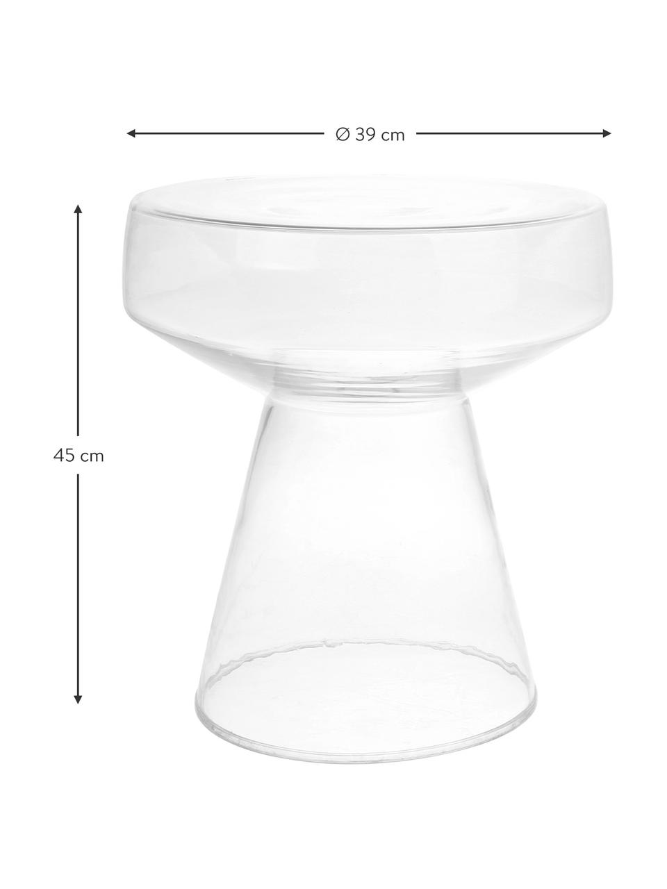 Table d'appoint verre Lars, Verre, Transparent, Ø 39 x haut. 45 cm