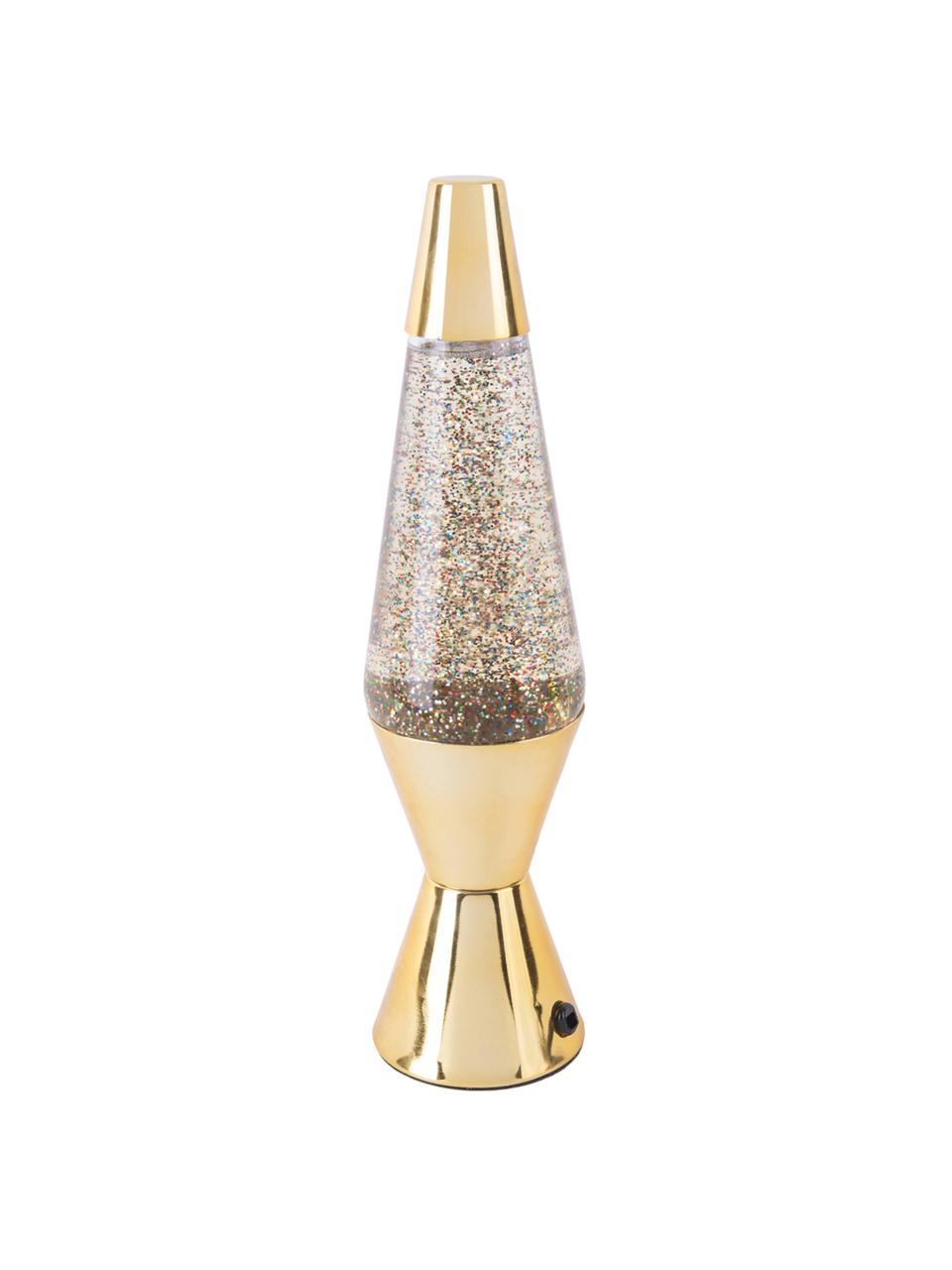 Lampada da tavolo dorata Glitter, Lampada: metallo rivestito, Dorato, Ø 10 x Alt. 37 cm