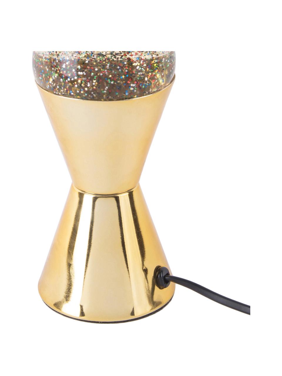 Lampada da tavolo dorata Glitter, Lampada: metallo rivestito, Dorato, Ø 10 x Alt. 37 cm