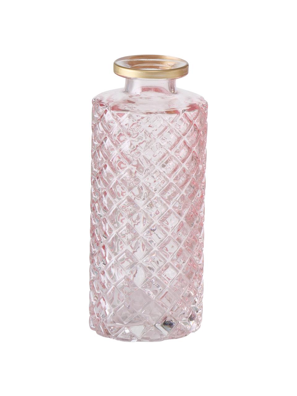 Kleine vazenset Adore van glas, 3-delig, Glas, geverfd, Roze, Ø 5 x H 13 cm