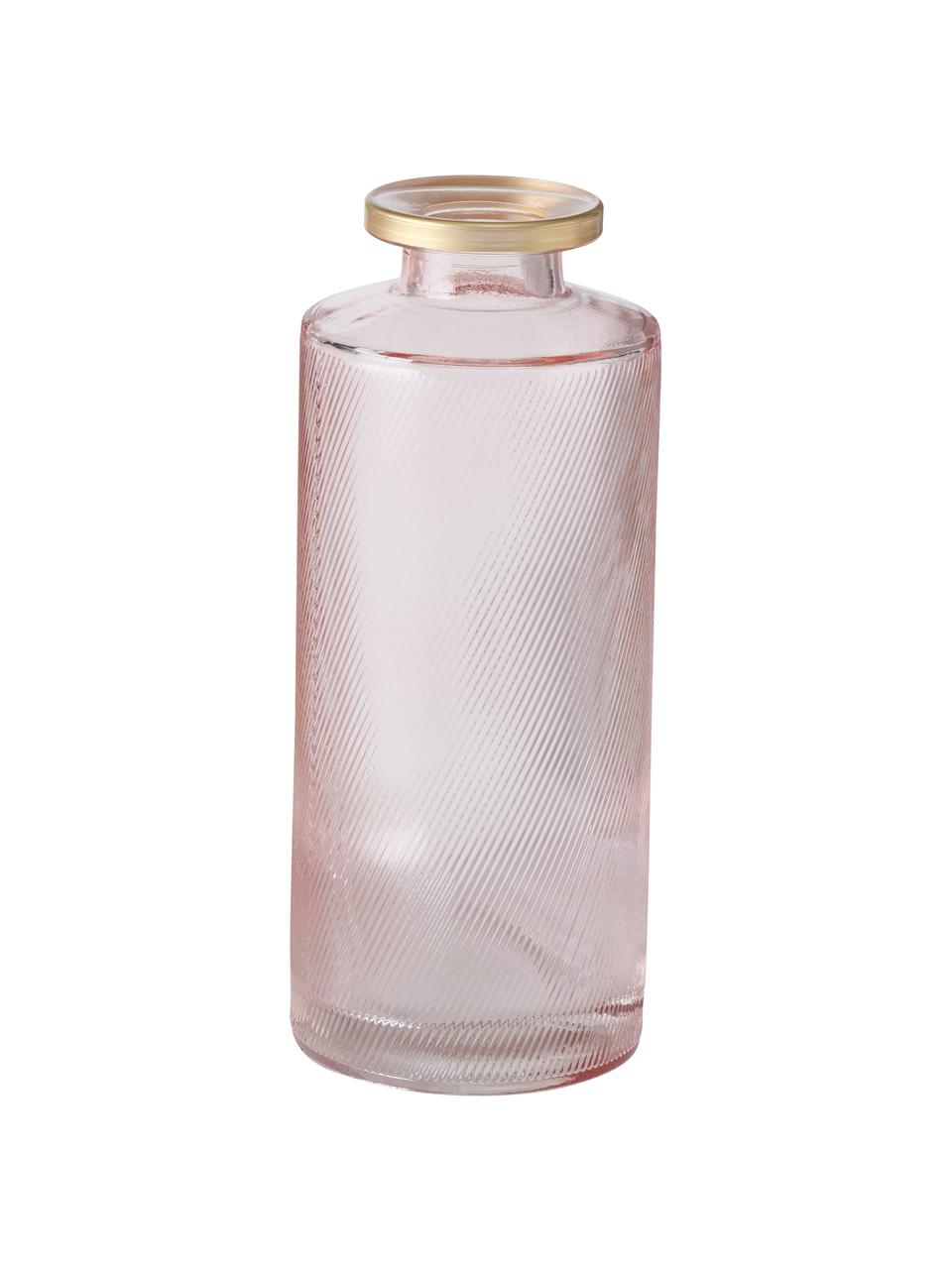Set de jarrones pequeños de vidrio Adore, 3 uds., Vidrio tintado, Rosa, Ø 5 x Al 13 cm