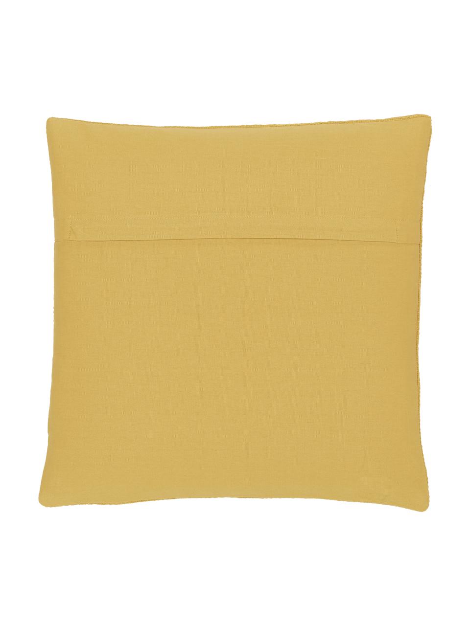 Housse de coussin jaune Penny, 100 % coton, Jaune, larg. 45 x long. 45 cm