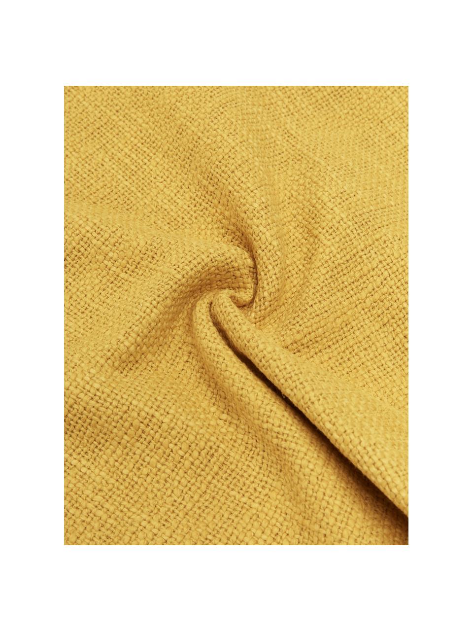 Federa arredo color giallo Anise, 100% cotone, Giallo, Larg. 45 x Lung. 45 cm