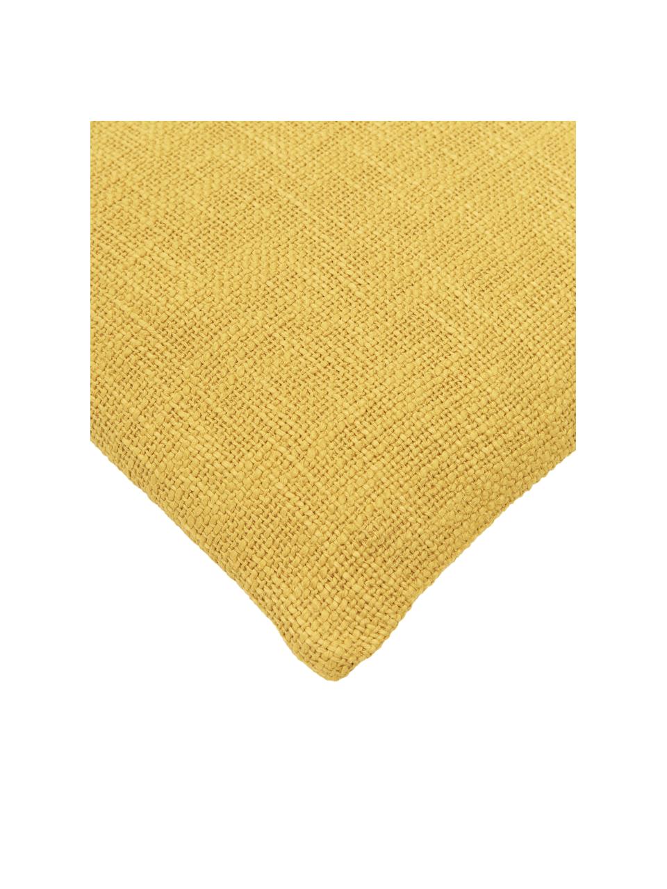 Housse de coussin jaune Penny, 100 % coton, Jaune, larg. 45 x long. 45 cm
