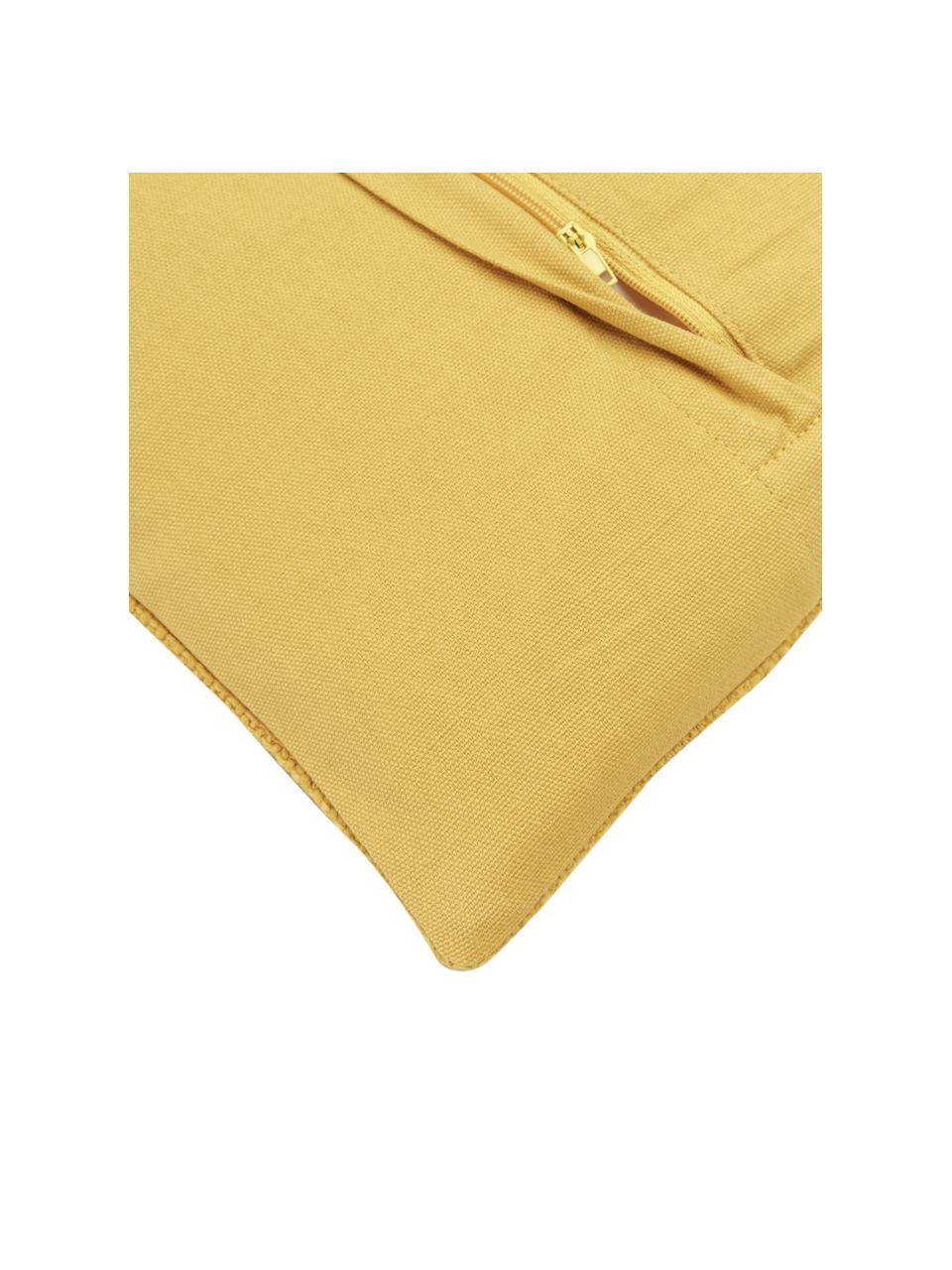 Housse de coussin jaune Penny, 100 % coton, Jaune, larg. 45 x long. 45 cm