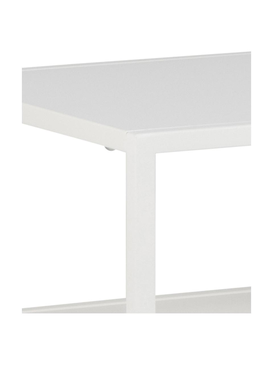 Metalen sidetable Neptun met plank in wit, Gepoedercoat metaal, Wit, B 100 cm x H 79 cm