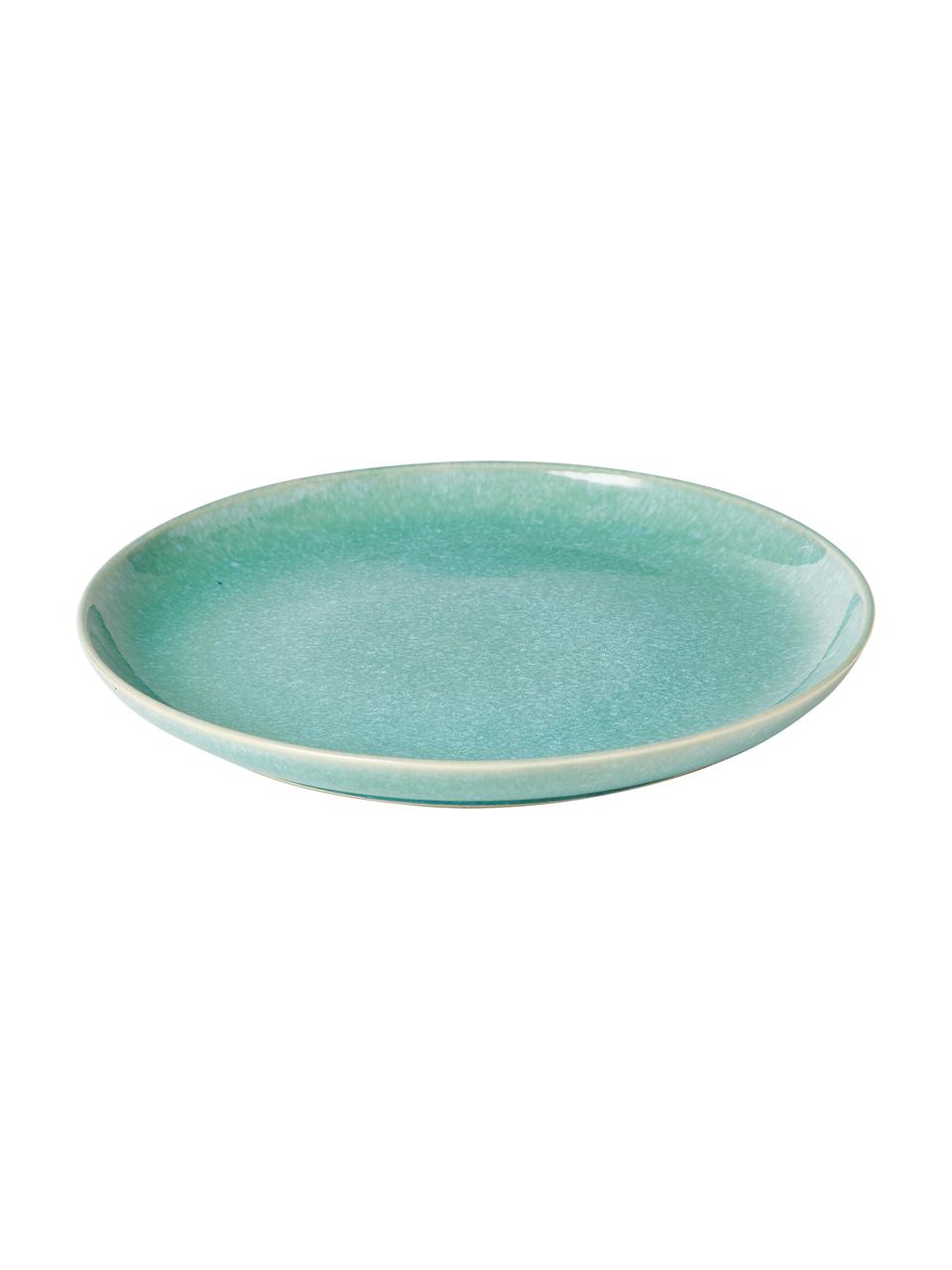 Handgemachtes Frühstücks-Set Anthia mit reaktiver Glasur, 4 Personen (12-tlg.), Steingut, Türkis, 4 Personen (12-tlg.)