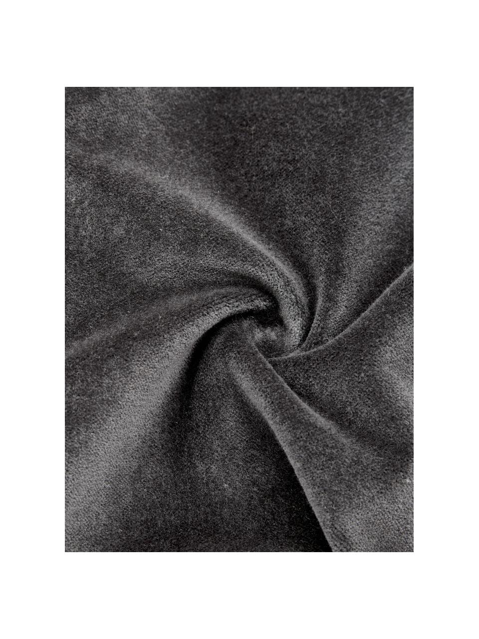Cuscino in velluto con superfice strutturata Folded, Rivestimento: 100% velluto di cotone, Grigio, Larg. 30 x Lung. 50 cm