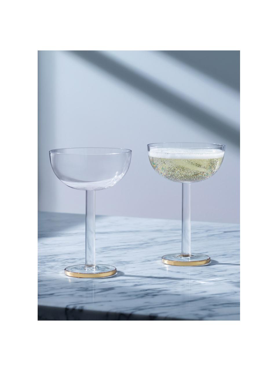 Set di Coppe di Champagne in Vetro 2 pz