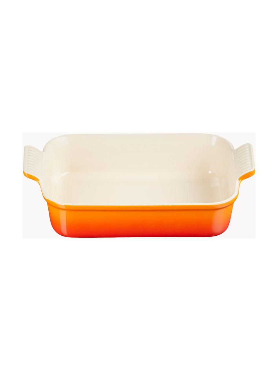 Rechteckige Auflaufform Tradition, Steingut, Orange, Rot, B 25 x H 8 cm