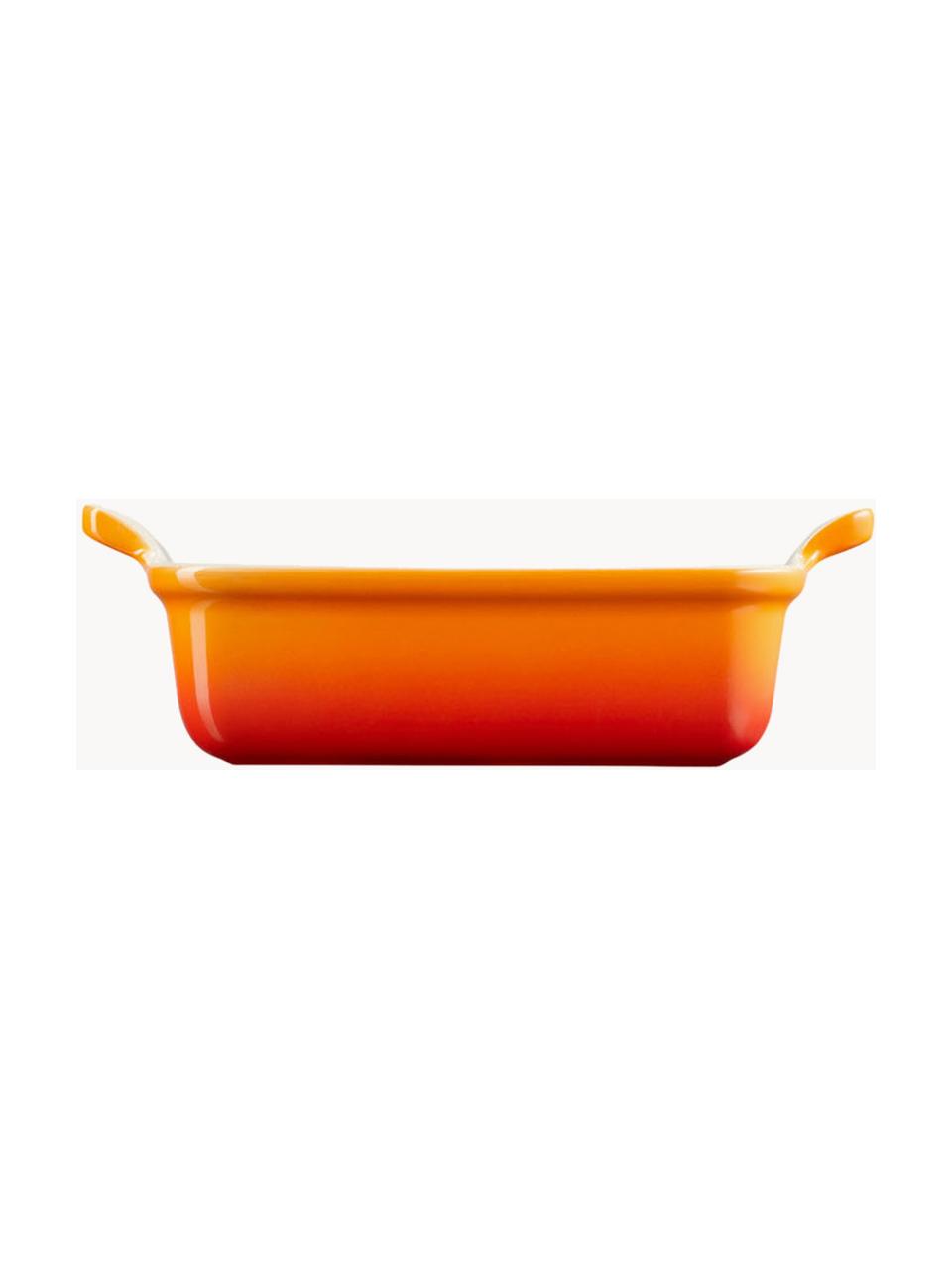 Plat de cuisson rectangulaire Tradition, Grès cérame, Orangé, haute brillance, larg. 33 x haut. 9 cm