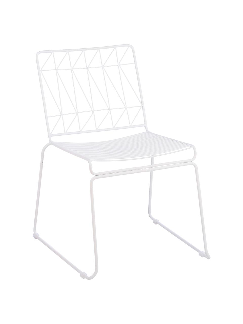 Chaise de balcon en métal Bueno, Blanc