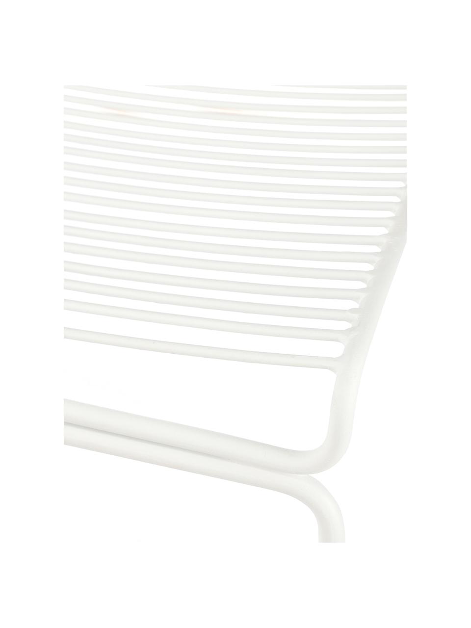 Weißer Balkonstuhl Bueno, Metall, beschichtet, Weiß, 55 x 77 cm