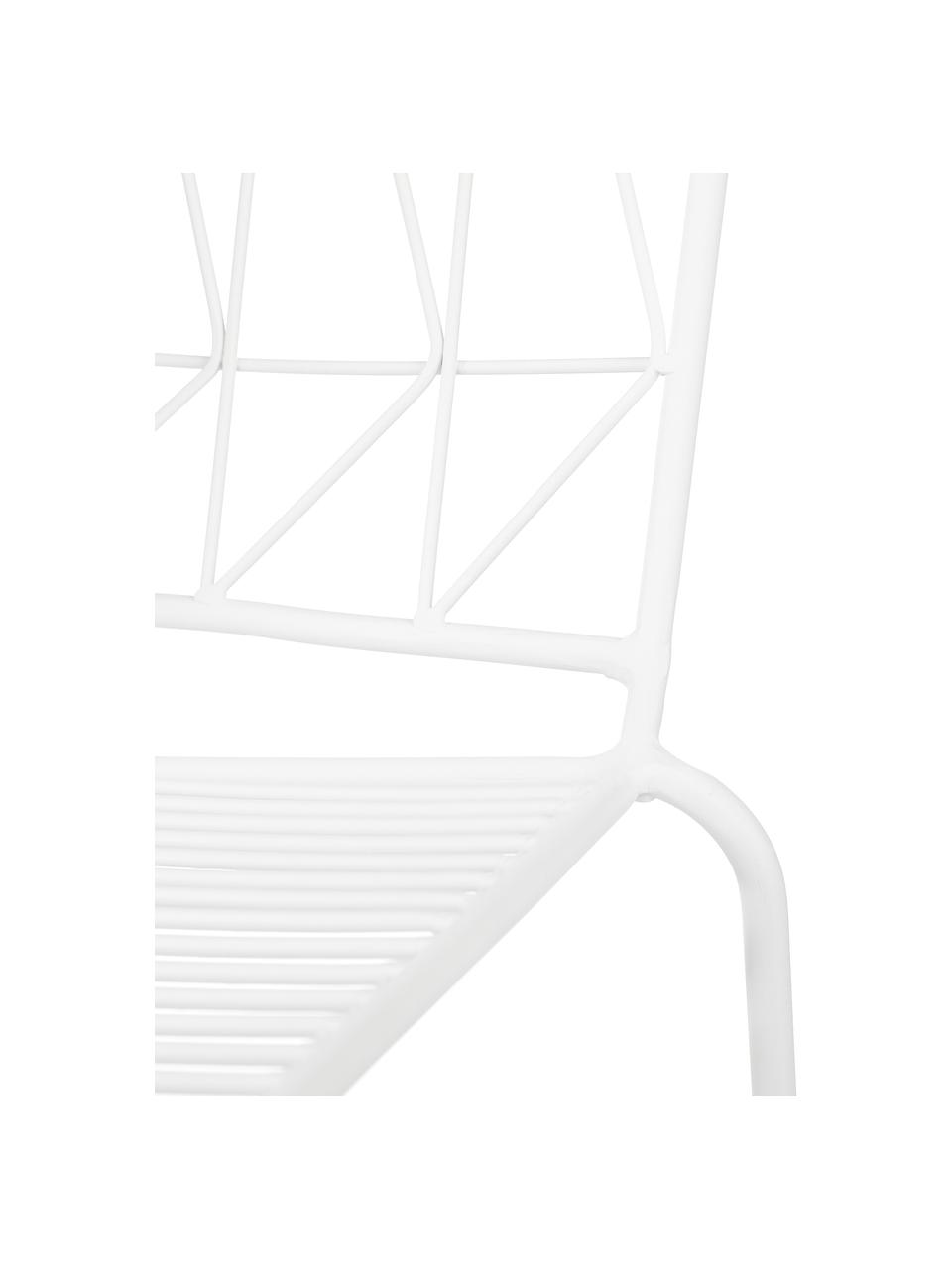 Sedia da balcone bianca Bueno, Metallo rivestito, Bianco, Larg. 55 x Alt. 77 cm