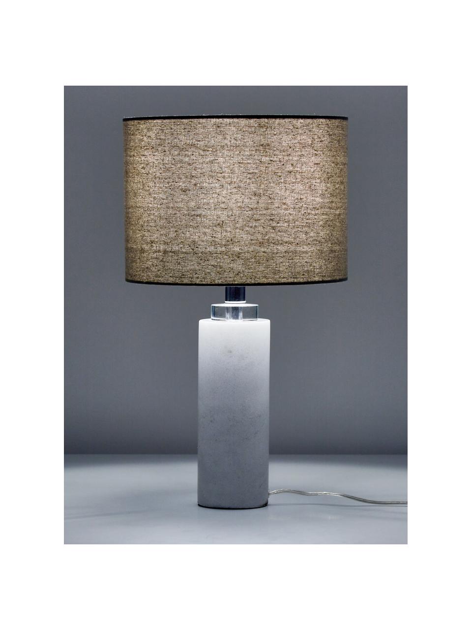 Lampe à poser classique en marbre Amanda, Blanc, Ø 28 x haut. 48 cm