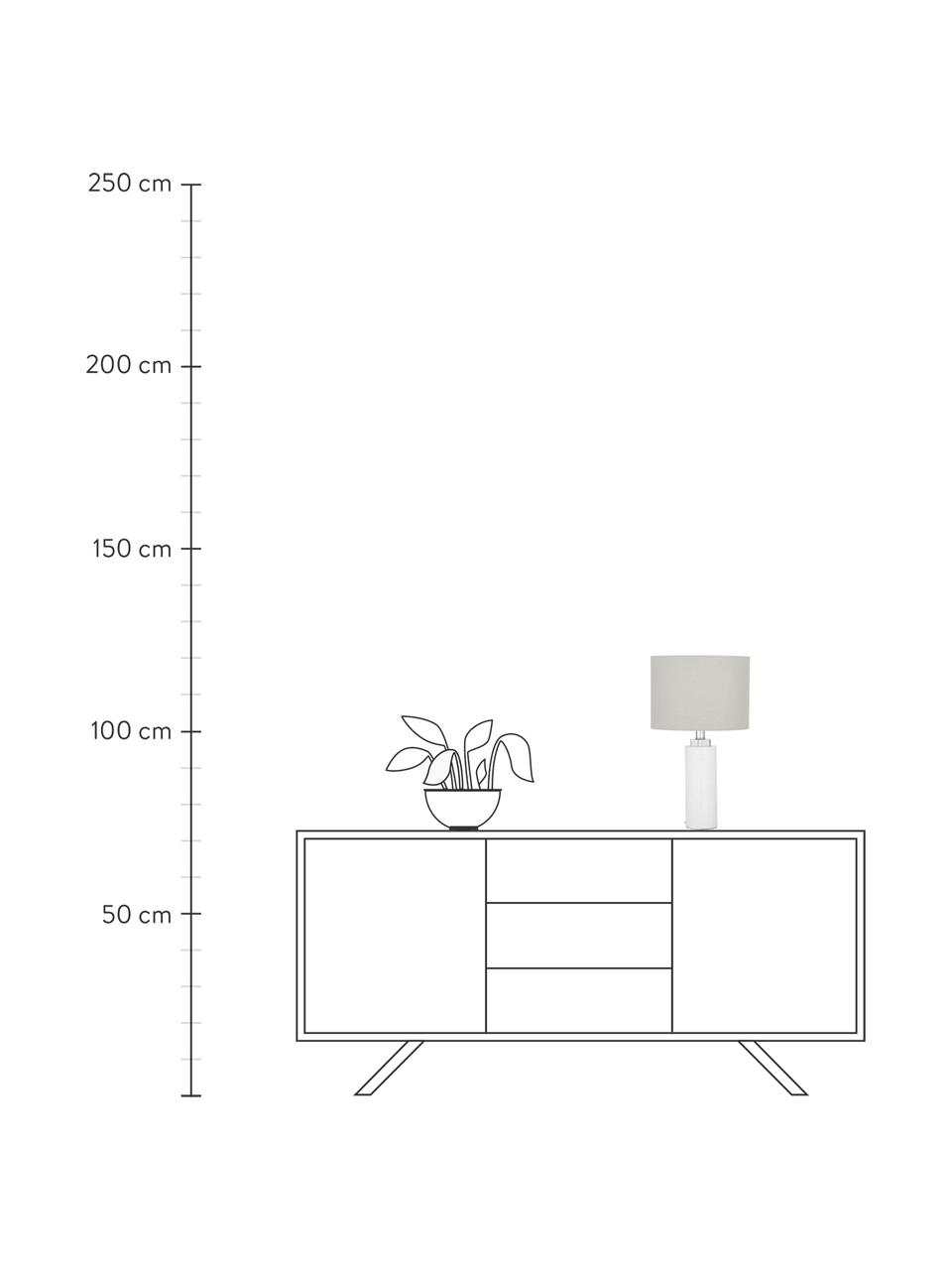 Lámpara de mesa de mármol Amanda, estilo clásico, Pantalla: tela, Cable: plástico, Blanco, Ø 28 x Al 48 cm