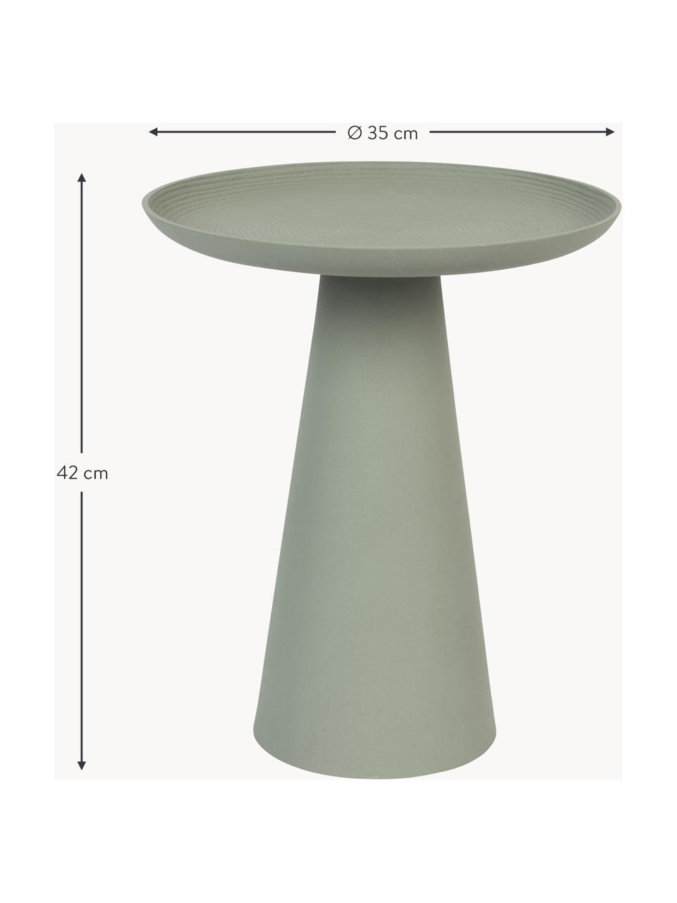 Table d'appoint ronde en métal Ringar, Aluminium, revêtement par poudre, Vert sauge, Ø 35 x haut. 42 cm