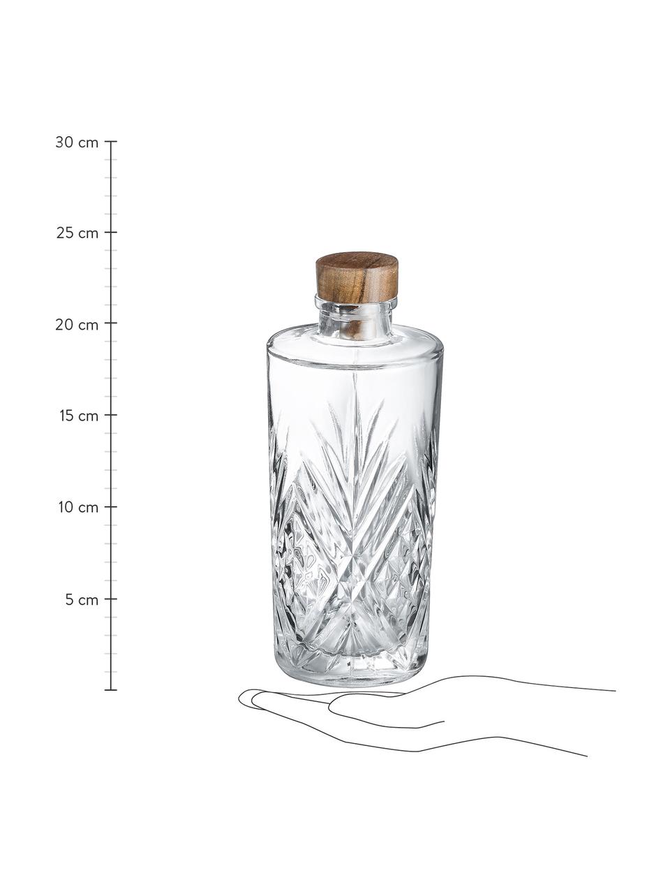 Carafe en cristal Eugene, 900 ml, Transparent, bois, haut. 24 cm, 900 ml