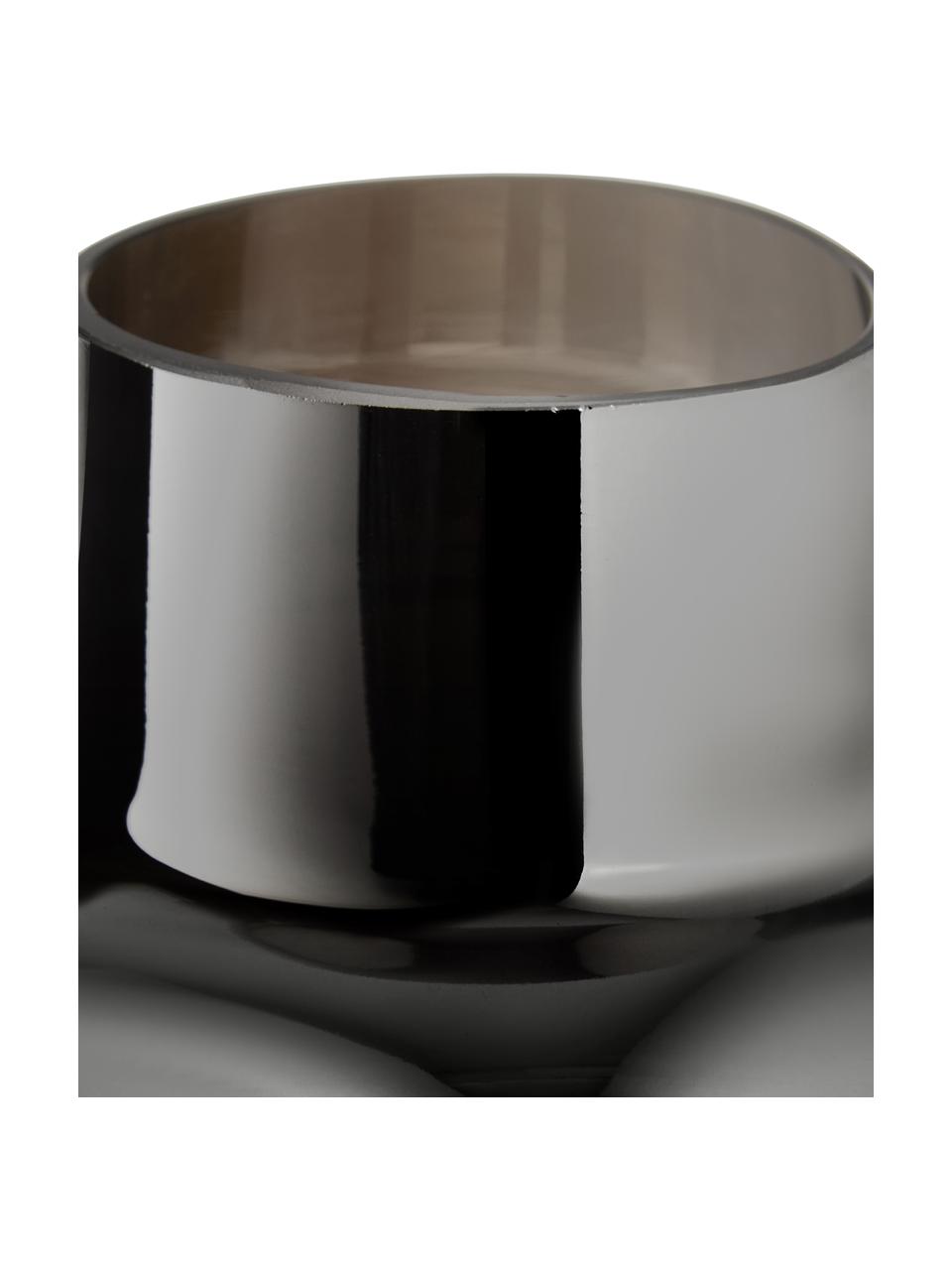 Vase en verre à reflets chromés soufflé bouche Uma, Verre, laqué, Transparent, argent, Ø 16 x haut. 27 cm