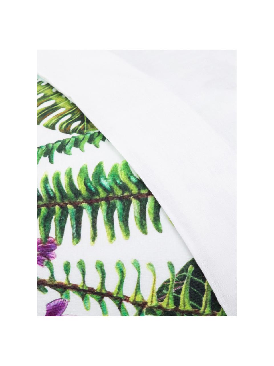 Funda nórdica Tropic, Algodón, Blanco, multicolor, Cama 180/200 cm (260 x 220 cm)