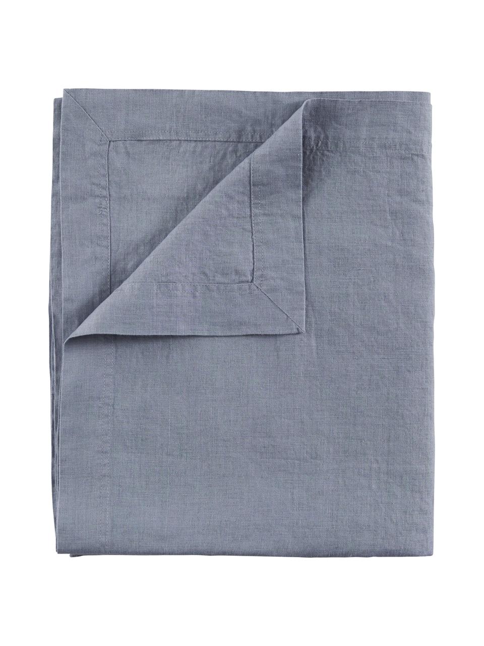 Obrus z lnu Duk, 100% len, Niebieski, Dla 6-10 osób (S 135 x D 300 cm)