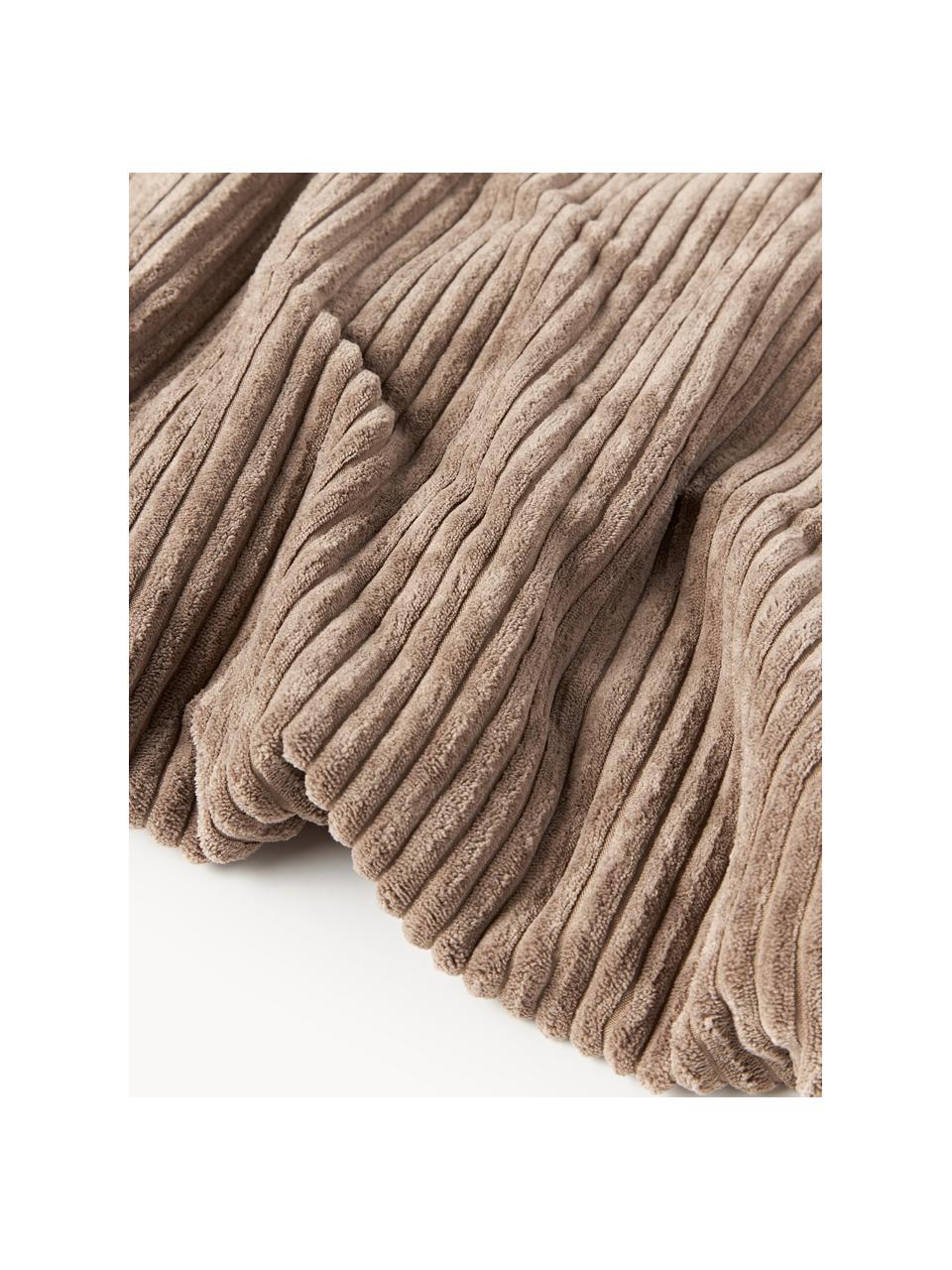 Decke Kylen aus Cord, Vorderseite: Cord (90 % Polyester, 10 , Rückseite: Teddy (100 % Polyester) D, Nougat, Cremeweiss, B 140 x L 190 cm