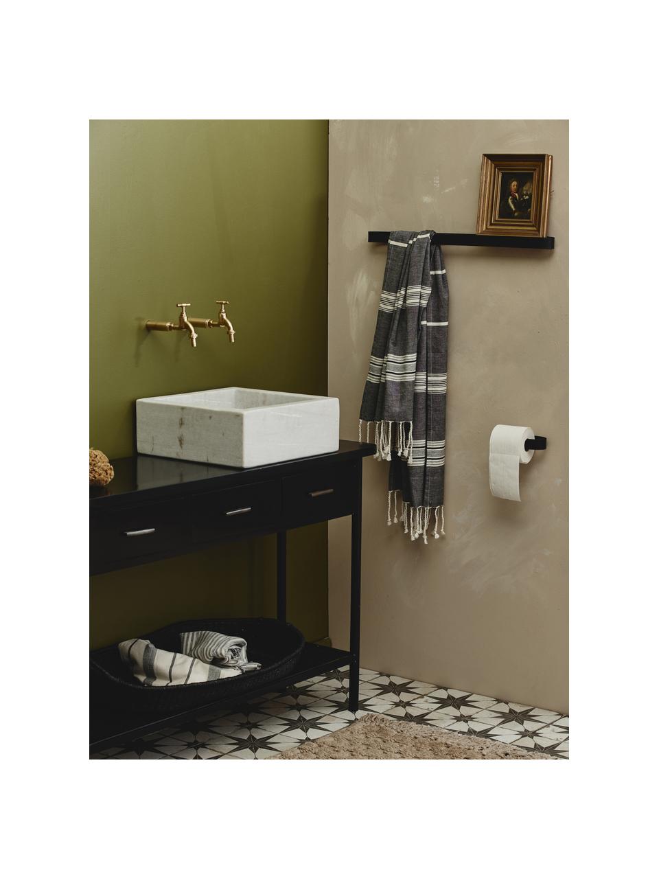WC-papierhouder Sotra voor wandbevestiging, Gecoat metaal, Zwart, B 17 x H 4 cm