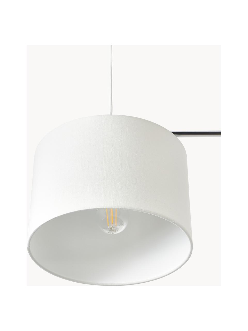 Lampa wisząca Liara, Stelaż: metal szczotkowany, Biały, odcienie chromu, S 140 x W 90 cm