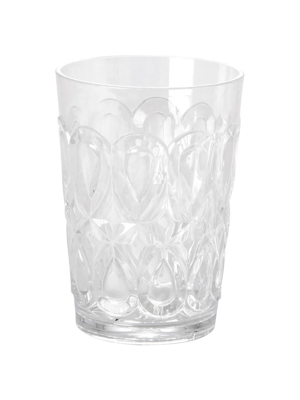 Akrylové poháre Swirly s dekoratívnym reliéfom, 2-dielna súprava, Priesvitná