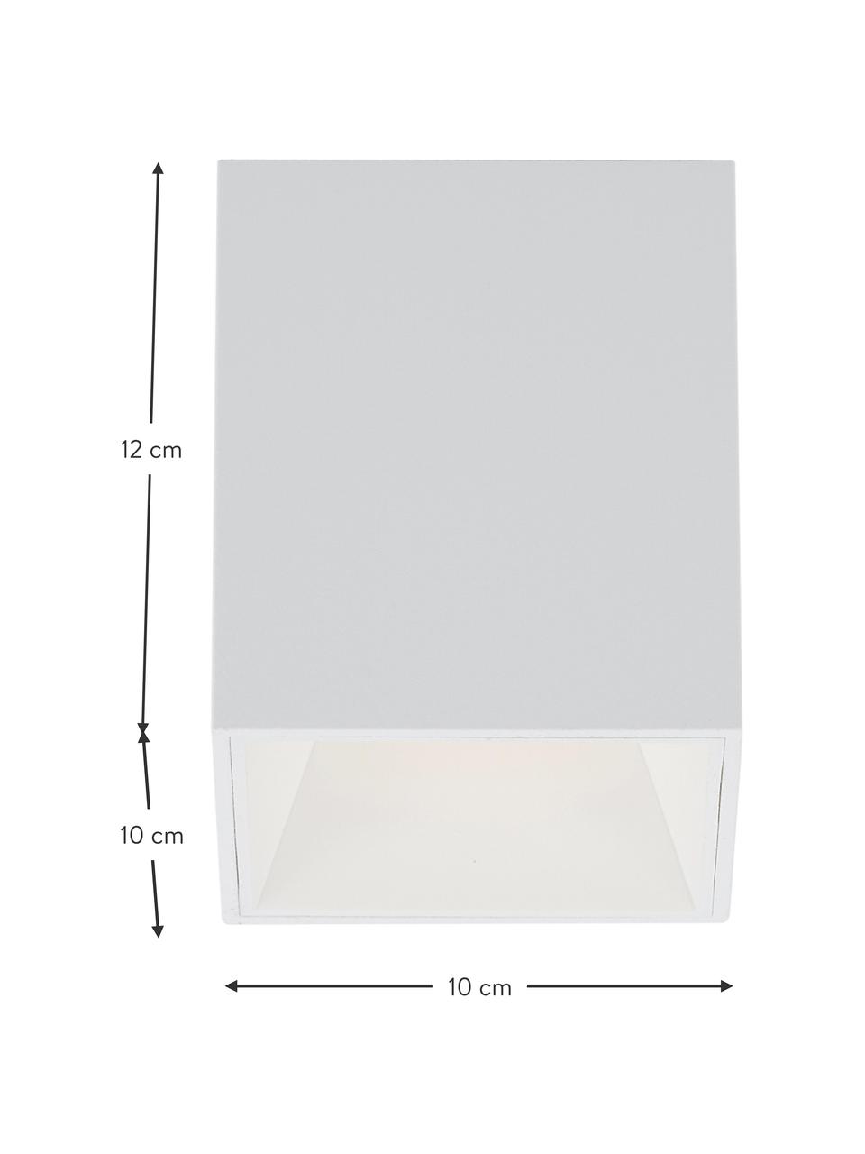 Faretto da soffitto a LED Marty, Paralume: metallo verniciato a polv, Bianco, Larg. 10 x Alt. 12 cm