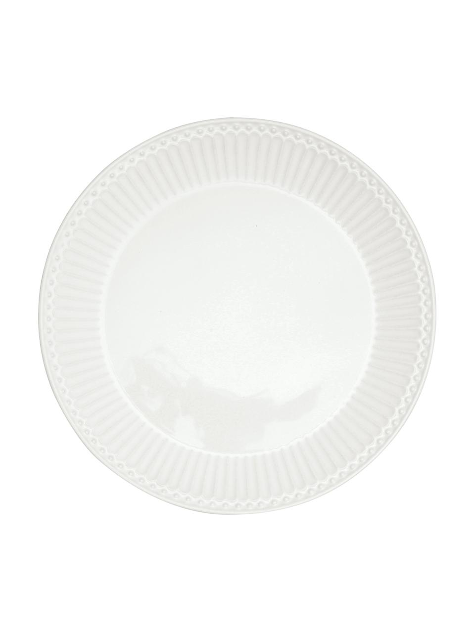 Platos postre artesanales Alice, 2 uds., Gres, Blanco, Ø 23 cm