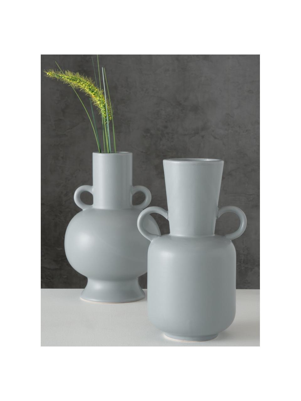 Set 2 vasi di design in gres Danjin, Gres, Grigio, Set in varie misure