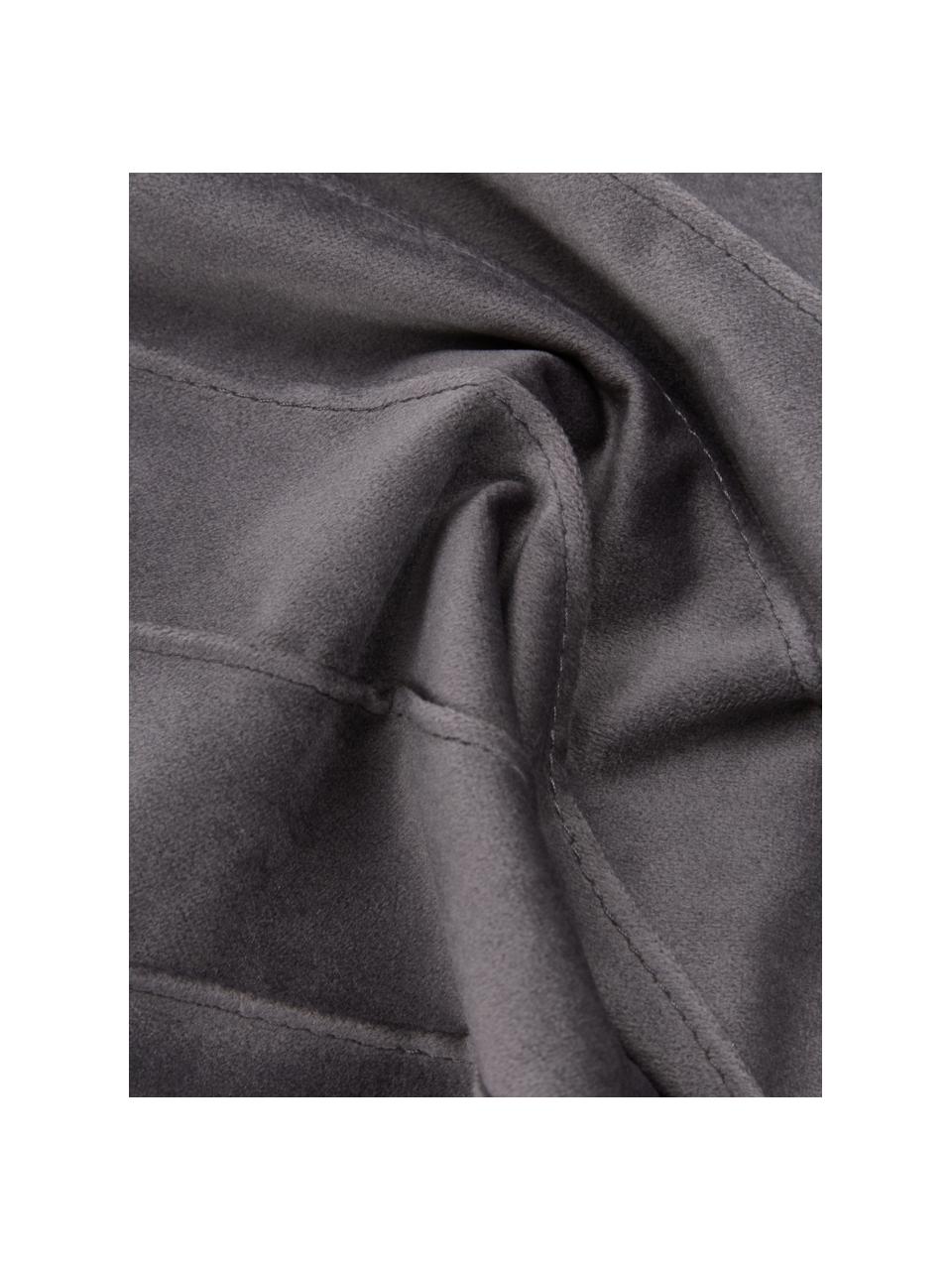 Funda de cojín de terciopelo texturizada Leyla, Terciopelo (100% poliéster), Gris antracita, An 40 x L 40 cm
