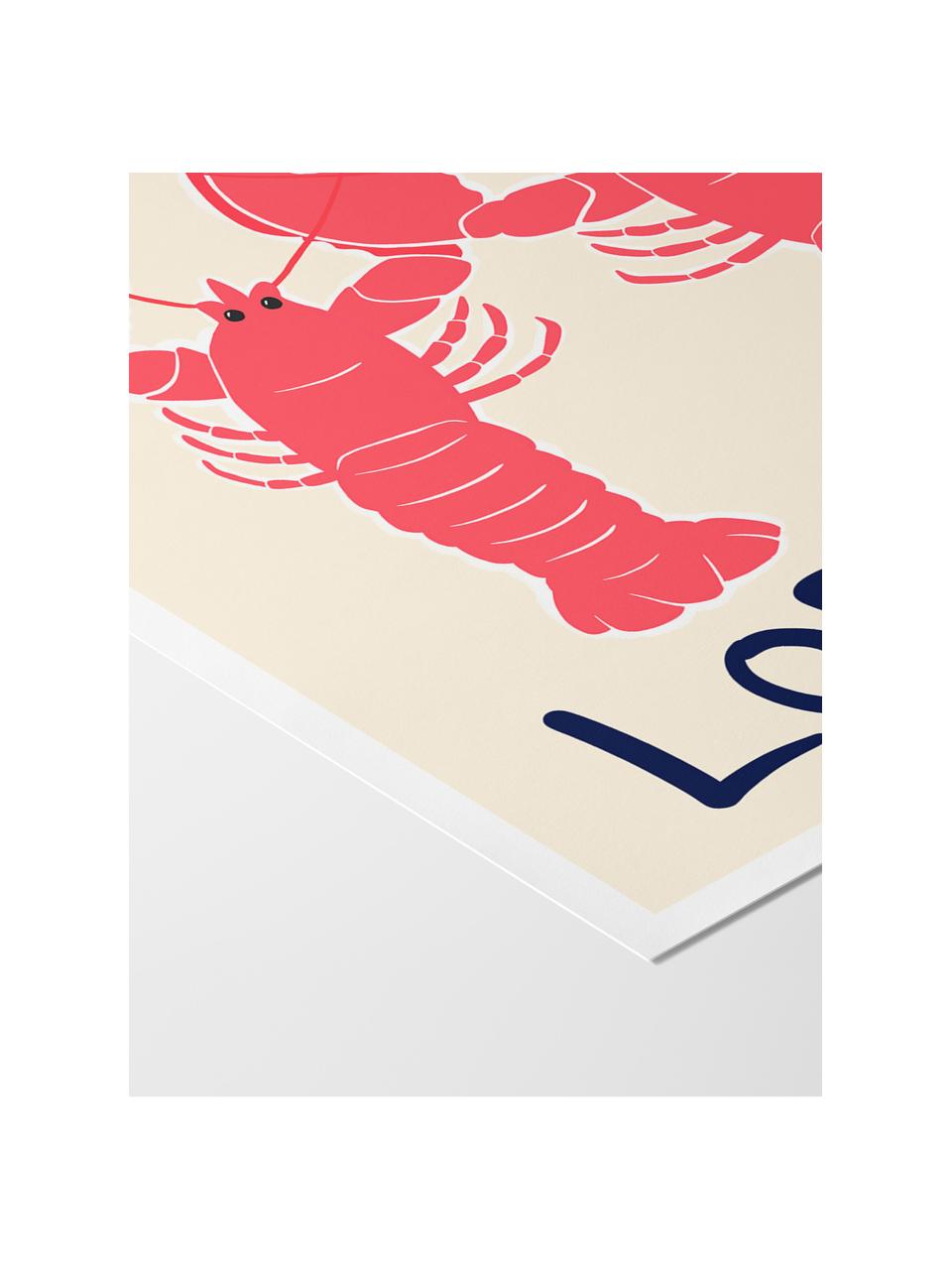 Plagát You're My Lobster, Papier
Tento produkt je vyrobený z trvalo udržateľného dreva s certifikátom FSC®., Koralovočervená, lomená biela, Š 50 x V 70 cm