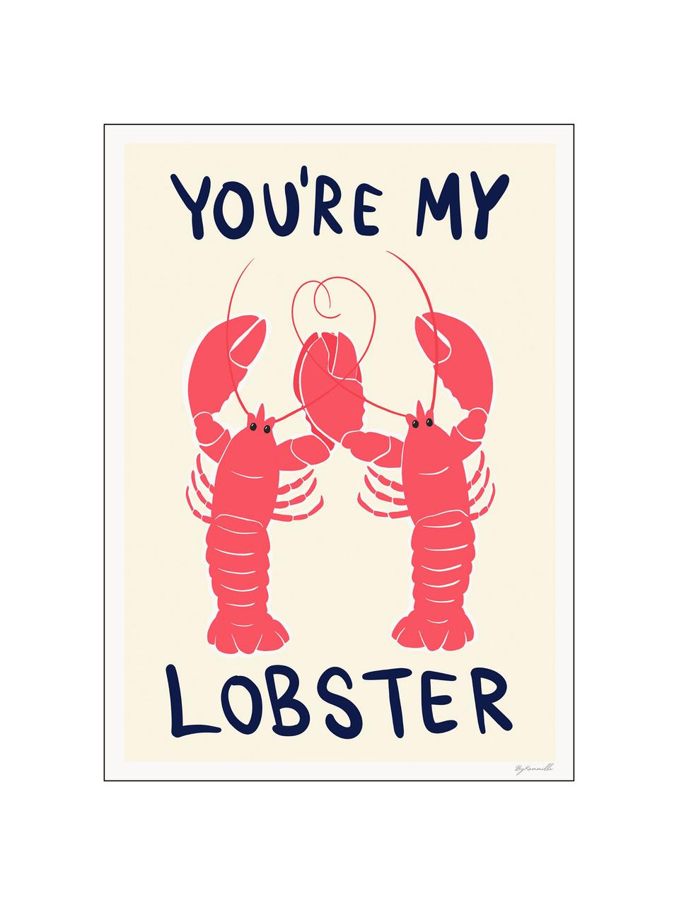 Plagát You're My Lobster, Papier
Tento produkt je vyrobený z trvalo udržateľného dreva s certifikátom FSC®., Koralovočervená, lomená biela, Š 50 x V 70 cm