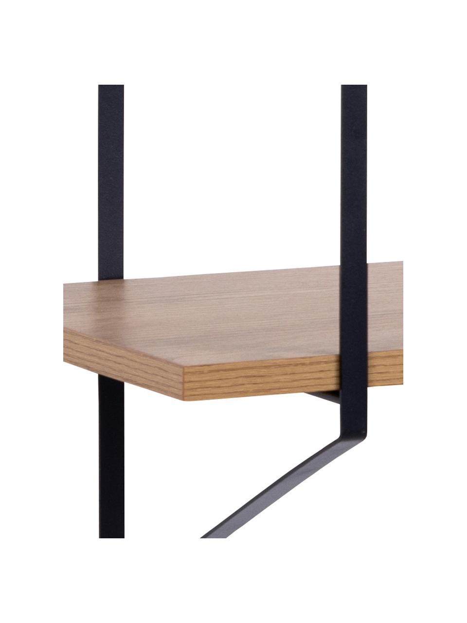 Półka ścienna z metalowym stelażem Belfast, Stelaż: metal malowany proszkowo, Drewno lakierowane, S 191 x W 79 cm
