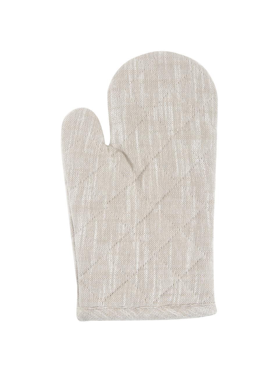 Bavlněná kuchyňská rukavice Kari, 2 ks, Bavlna, Béžová, Š 17 cm, V 27 cm