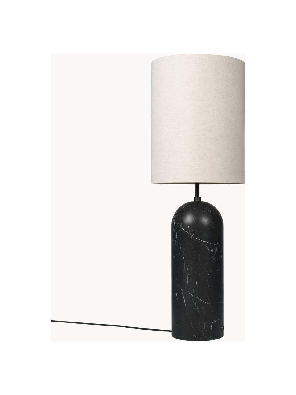 Malá stmívatelná stojací lampa s mramorovou podstavou Gravity, Světle béžová, mramorovaná černá, V 130 cm