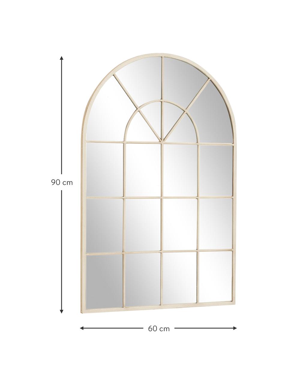 Specchio da parete Kelford, Cornice: metallo verniciato, Superficie dello specchio: lastra di vetro, Beige, Larg. 60 x Alt. 90 cm