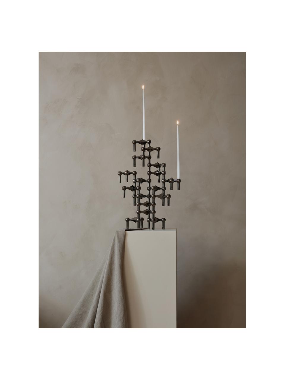 Set 3 candelabri Stoff Nagel, Metallo rivestito, Cromato, (1 pezzo) Ø 10 x Alt. 7 cm