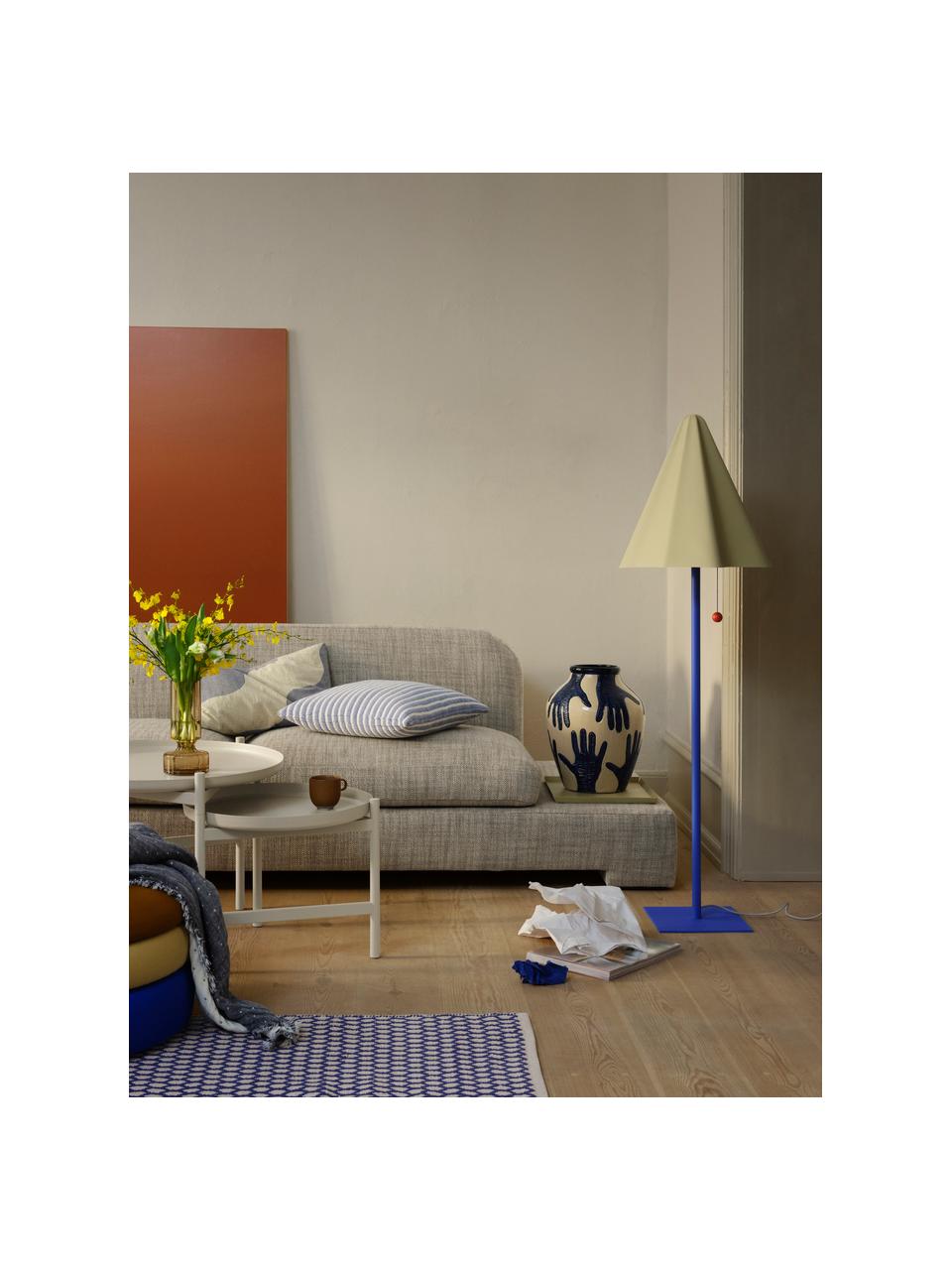 Lampa podłogowa Skirt, Kremowobiały, niebieski, Ø 44 x W 96 cm