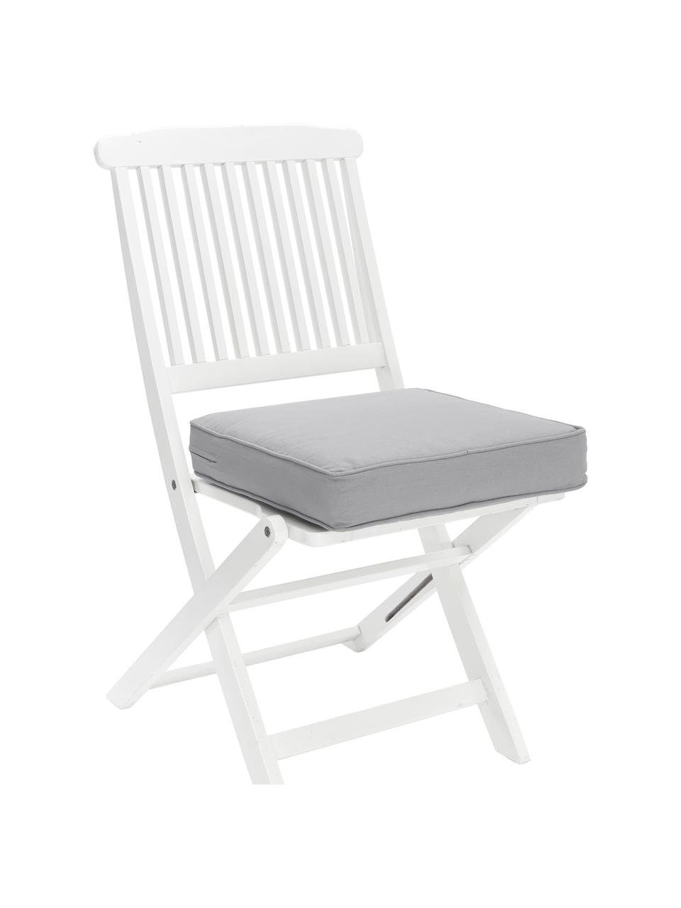 Wysoka poduszka siedzisko na krzesło z bawełny Zoey, Jasny szary, S 40 x D 40 cm