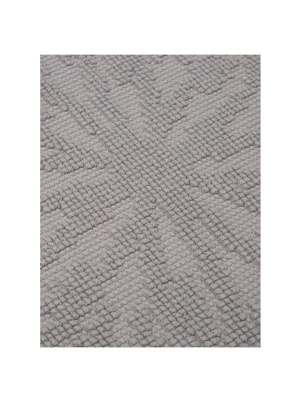 Baumwoll-Badvorleger Hammam mit Hoch-Tief-Muster, 100% Baumwolle, schwere Qualität, 1700 g/m², Grau, B 60 x L 80 cm